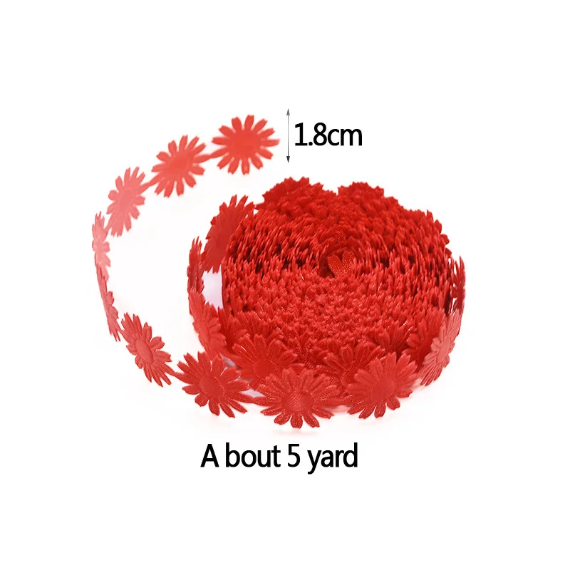 5 ярдов красочная отделка вышитое кружево маленькая Маргаритка ткань отделка Скрапбукинг Декор для дома лепесток кружева шитье DIY ремесла аксессуары