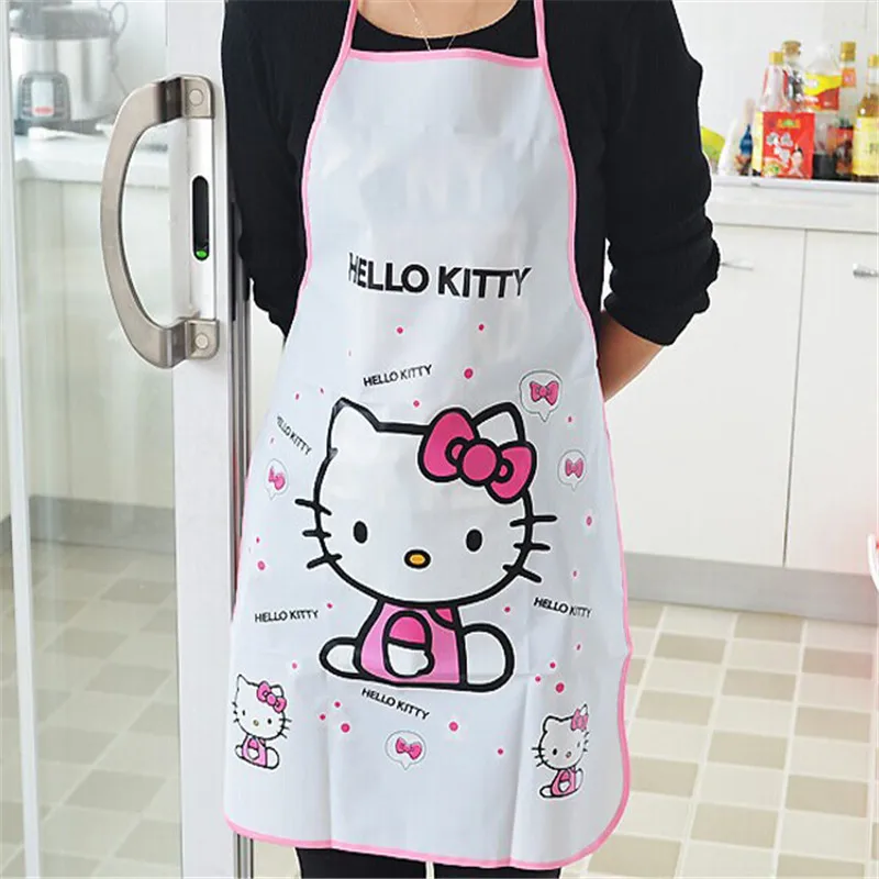 

Cartoon doraemon Apron Sleeveless Waterproof Anti-oil Aprons kitchen cooking Waist Bib Women apron BBQ