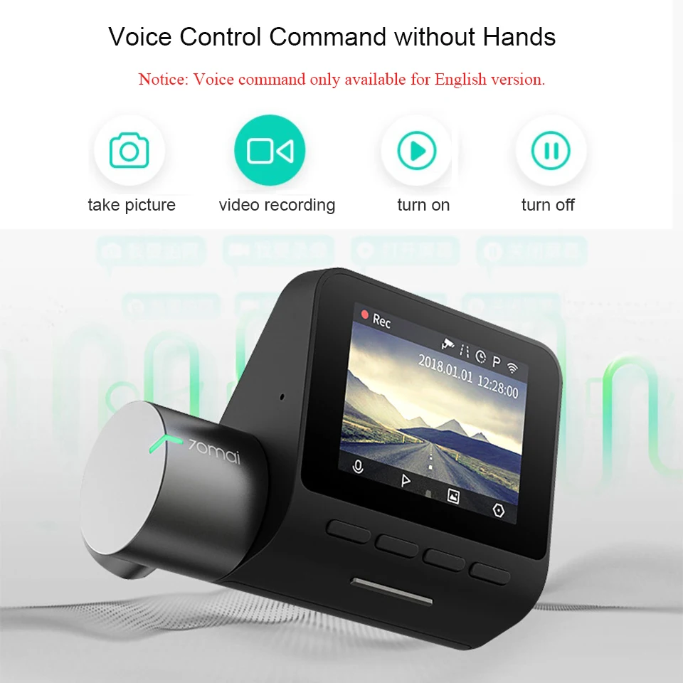Xiaomi 70Mai Dash Cam Pro 1944 P Автомобильный dvr камера Wifi Английский Голосовое управление 24 H