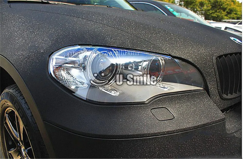 High Quality Black Bling Sandy Diamond Vinyl Film Roll Wrap Air Free For Phone Laptop Computer Skin