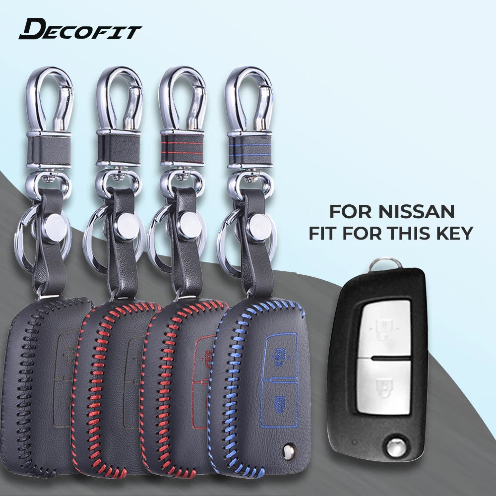 

Top Leather Key Cover for Nissan Qashqai J11 X-trail Murano Maxima Tiida Altima Quest Juke Geniss Case Shell Keychain Keybag