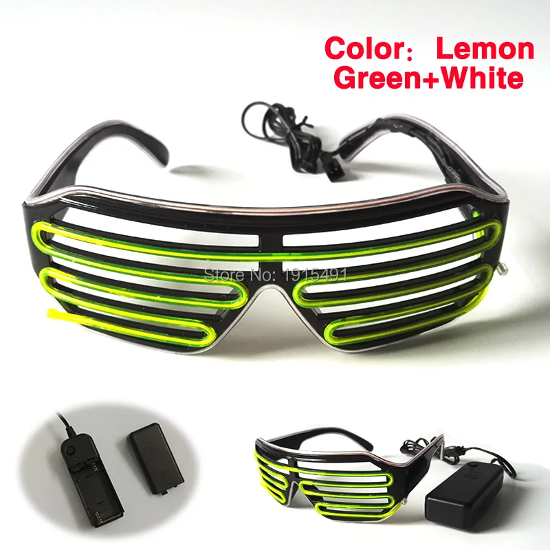 Популярные 10 цветов выбор светящиеся костюм поставки EL Очки Оригинальные светильники световой LED Neon затворные очки с dc-3v драйвер