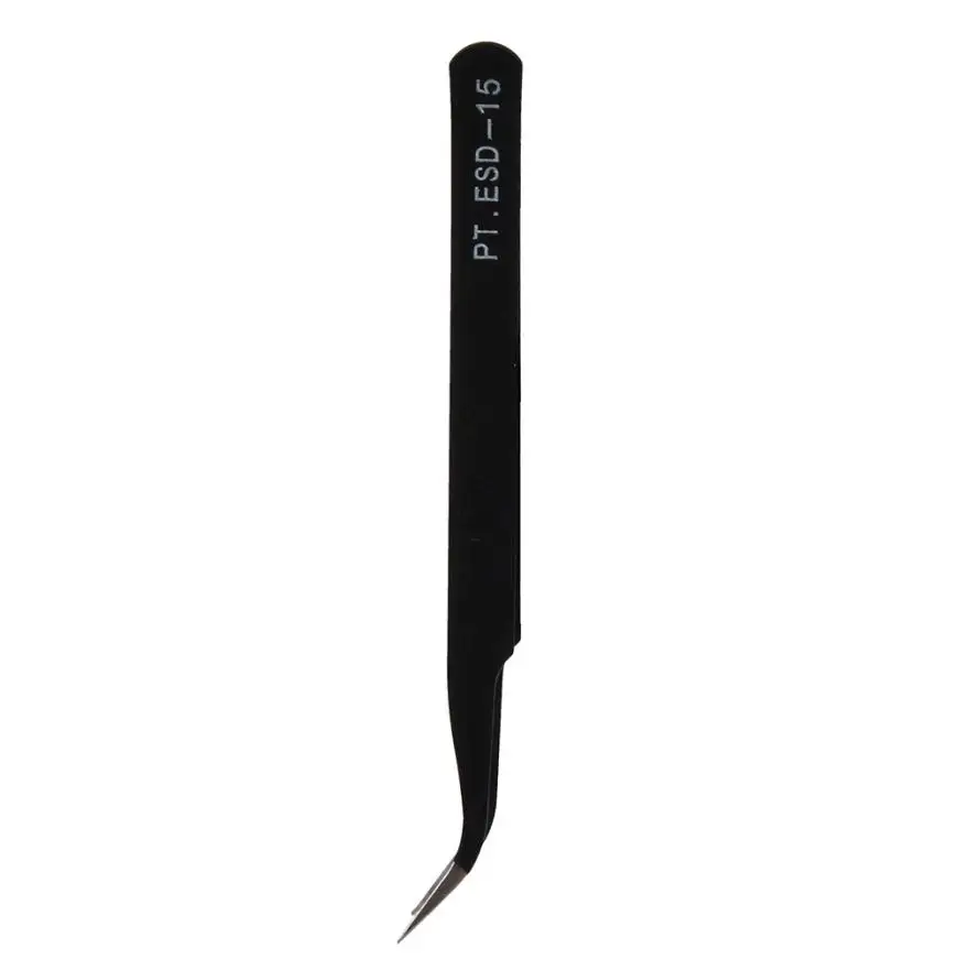 

1PC Precision Tweezer Antistatic Tweezers Stainless Tweezers Model 15 pointed and curved Levert Dropship 2MAR30