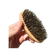 Shaving Boar makeup Hair Bristle Beard Brush Military Round Bamboo Men Brush Strokes Great to Use with Facial Hair Beard Oil