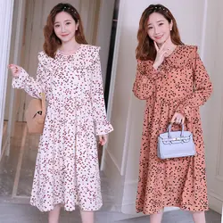 6901 # сладкий с цветочным принтом шифон длинное платье для беременных 2019 Весна корейская модная одежда для беременных для женщин Элегантный