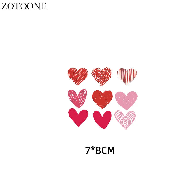 ZOTOONE 9 шт./компл. виниловые наклейки с сердечками для одежды DIY Футболка аппликации