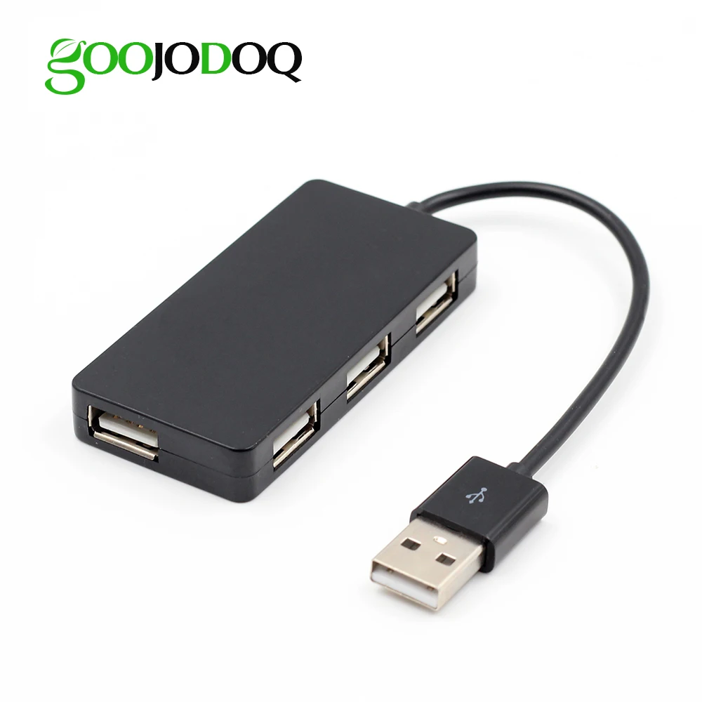 

GOOJODOQ 4 Port Slim Mini USB 2.0 Splitter Adapter for Laptop PC Computer Desktop Black / White hot sale
