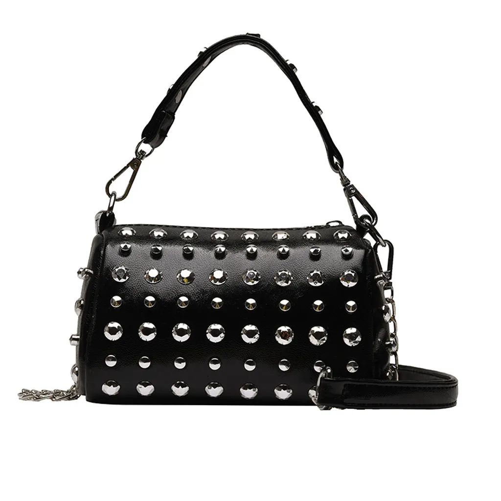 

Bags For Women 2019 Fashion Wild Simple Messenger Bag For Girls Women's Fashion Rivet Slant Single Shoulder Purse Bag K522