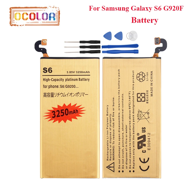 ocolor For Samsung Galaxy S6 G920F Battery 3250mAh High Capacity Long