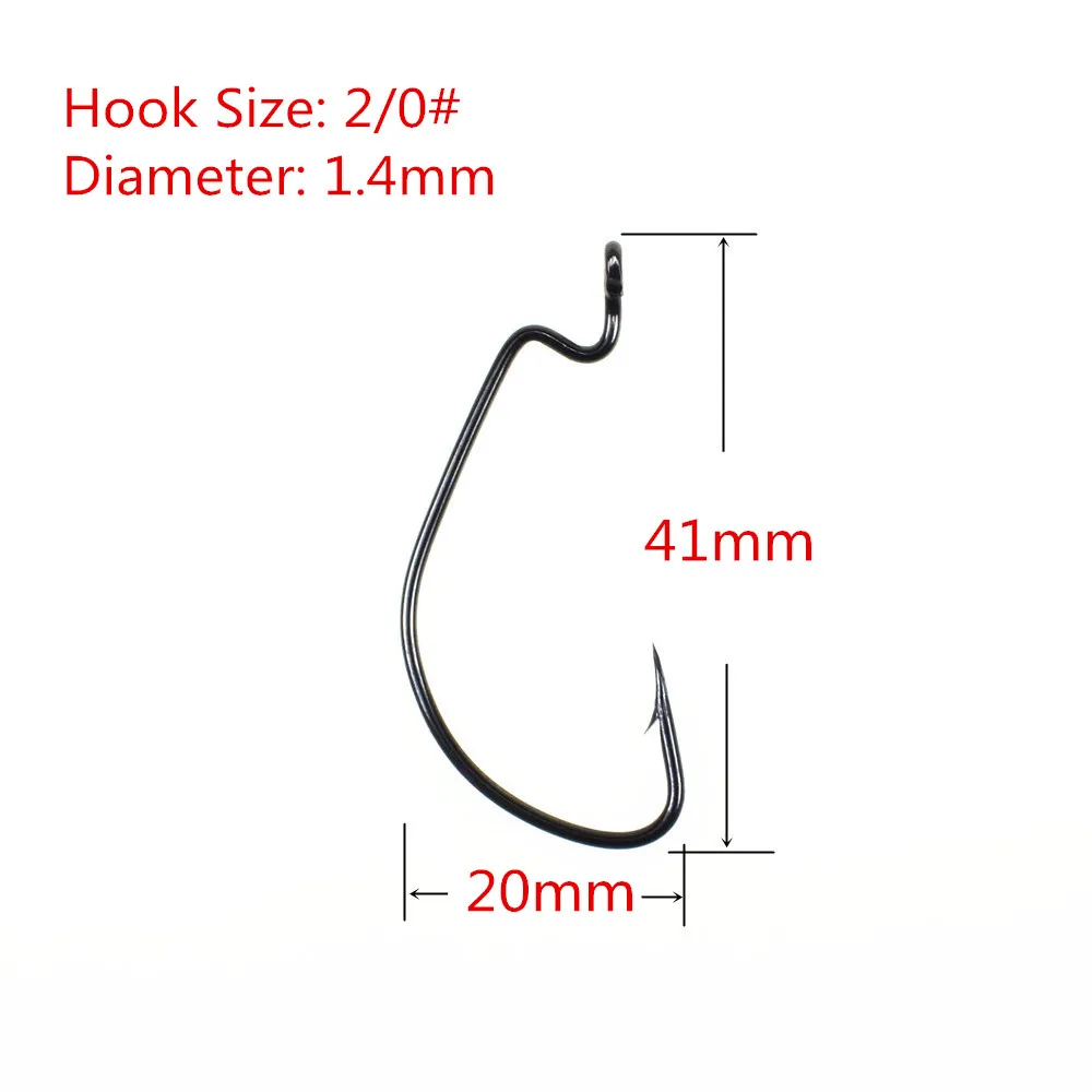 50 шт./лот углеродистая сталь широкий кривошипный офсетный рыболовный крючок для Мягкая приманка в виде червей басовый колючий карп рыболовные крючки - Цвет: 2l0