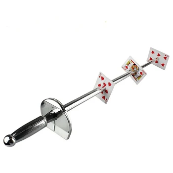 

Sword through card magic trick Vintage Card Sword/stage magic props