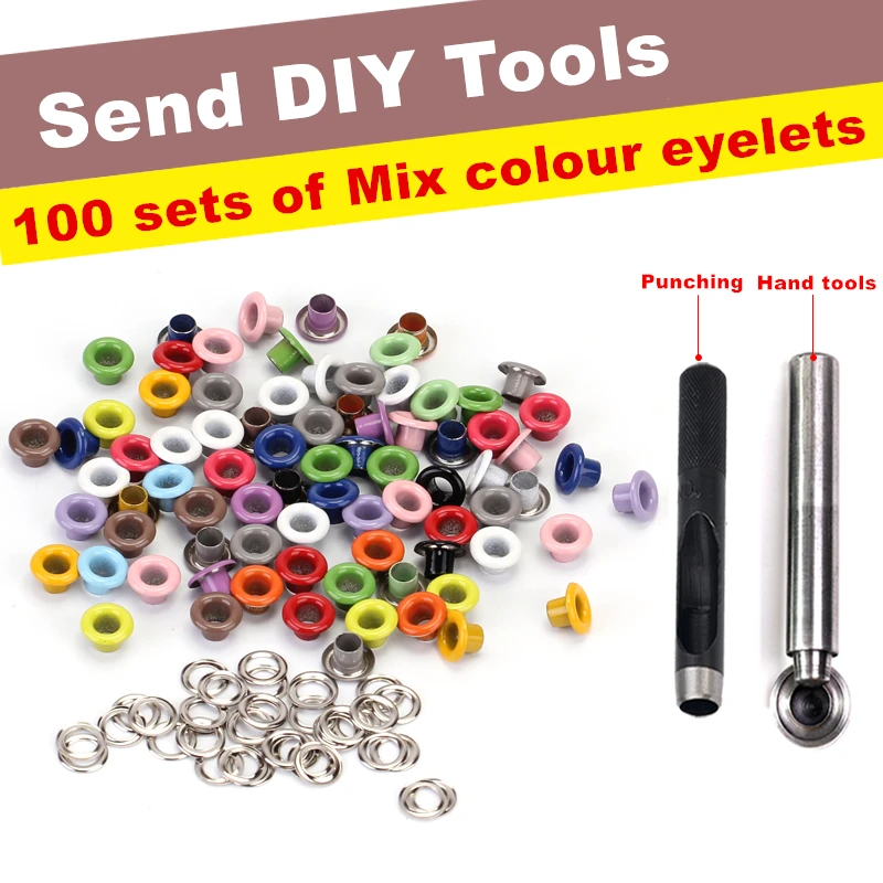 

100pcs eyelets grommets Scrapbook Metal eyelets For Scrapbooking DIY embelishment for homework clothes sewing garment eyelets