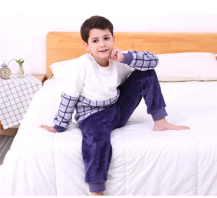 Детские теплые фланелевые пижамные костюмы; зимняя одежда для сна для маленьких мальчиков; пижамные комплекты для маленьких девочек; детские пижамы из кораллового флиса; домашняя одежда