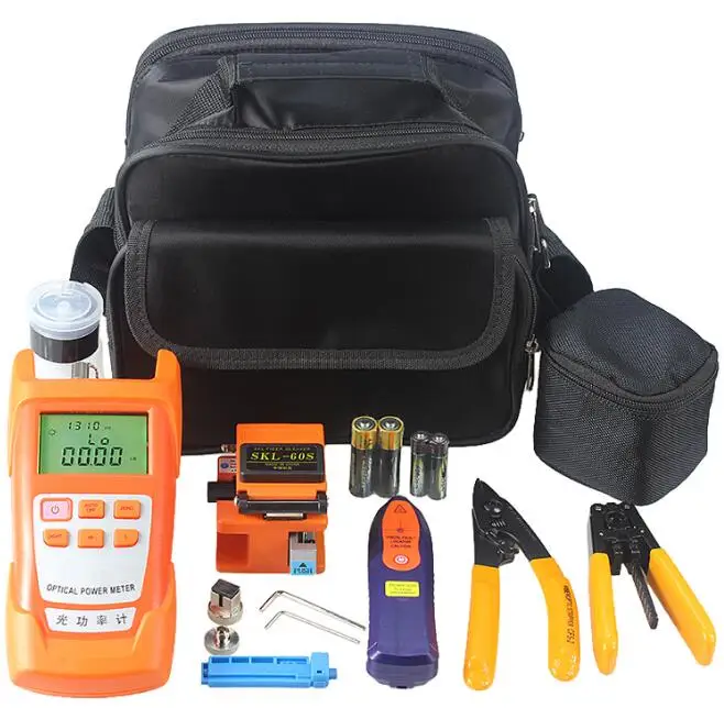 Оптическое волокно FTTH Tool Kit с волокно Кливер и оптический мощность метр 5 км Визуальный дефектоскоп провода зачистки