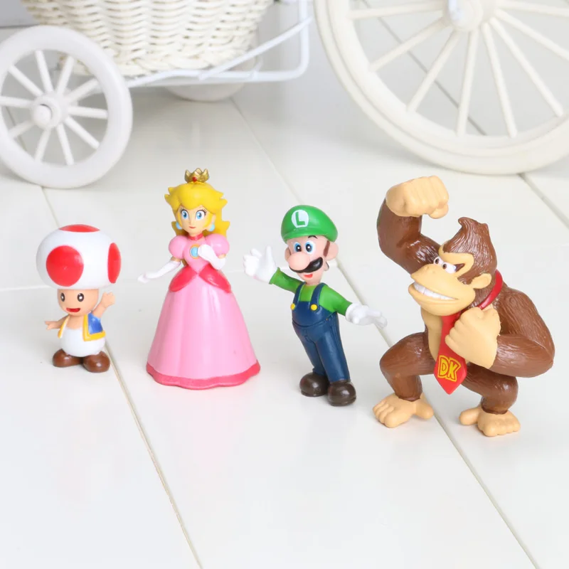 6 шт./компл. аниме Super Bros Peach King экшн фигурка Лягушка ПВХ игрушки 3 5 см для детей|kids