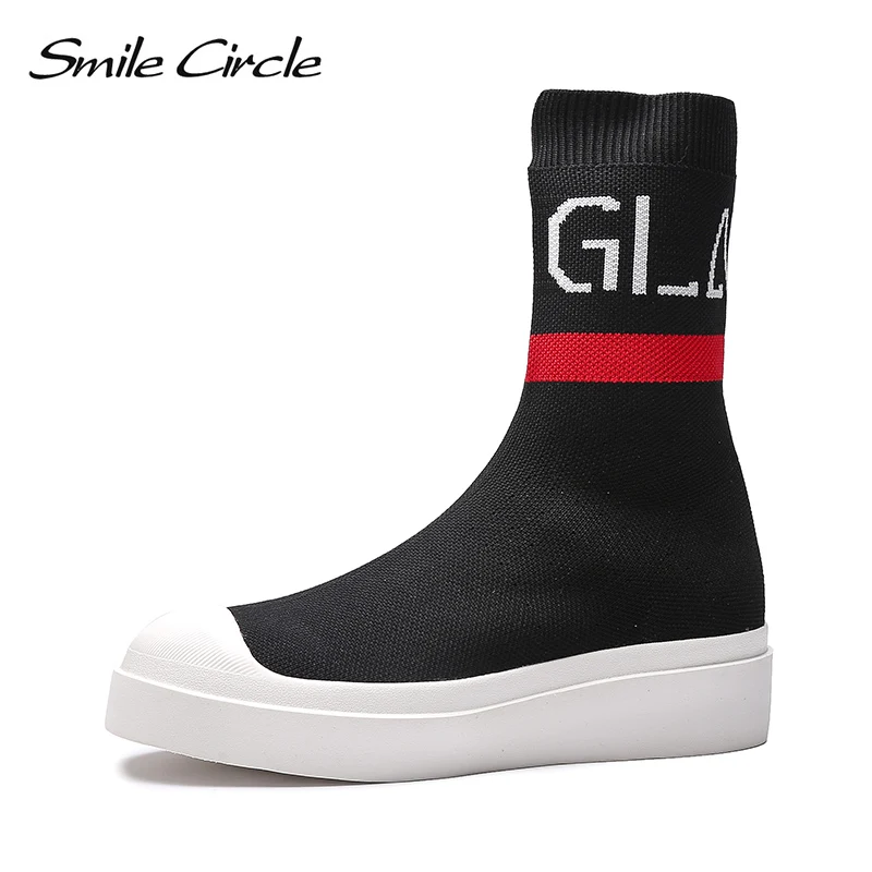 platform elastic sock boots