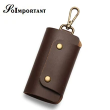 Натуральный кожаный брелок для мужчин и женщин, держатель для ключей, органайзер, сумка для ключей, кошелек для ключей, Женский чехол для ключей, мини-сумка для карт