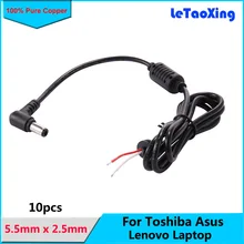 10 шт. 5,5X2,5 мм DC мощность наконечник разъем шнур кабель для Toshiba Asus lenovo ноутбук адаптер 5,5 мм* 2,5 мм 5,5 мм