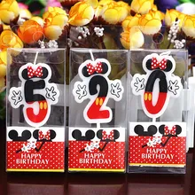 Вечерние свечи для торта на день рождения с изображением Микки Мауса, свечи на возраст 0, 1, 2, 3, 4, 5, 6, 7, 8, 9 лет, вечерние свечи