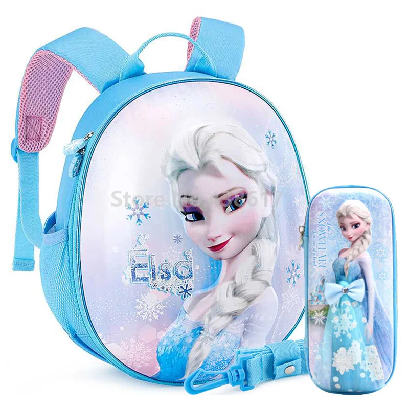 Принцессы «Эльзы» и «функция "антипотеря жесткий корпус рюкзак с Карандаш Чехол комплект спальные мешки для малышей Детский дошкольного школьная сумка