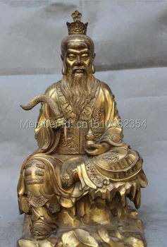 

16" Chinese Brass Gourd Taoism Taoist Alchemy Immortal LaoJun Buddha God Statue