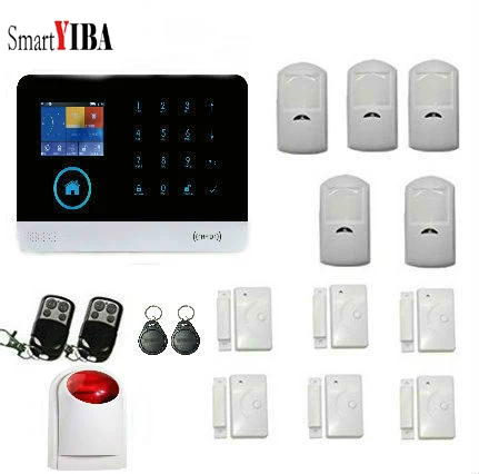 

SmartYIBA Alarm System for Home Android IOS APP Control Wireless WIFI Alarm System Strobe Siren GSM Alarm Smart Home Security