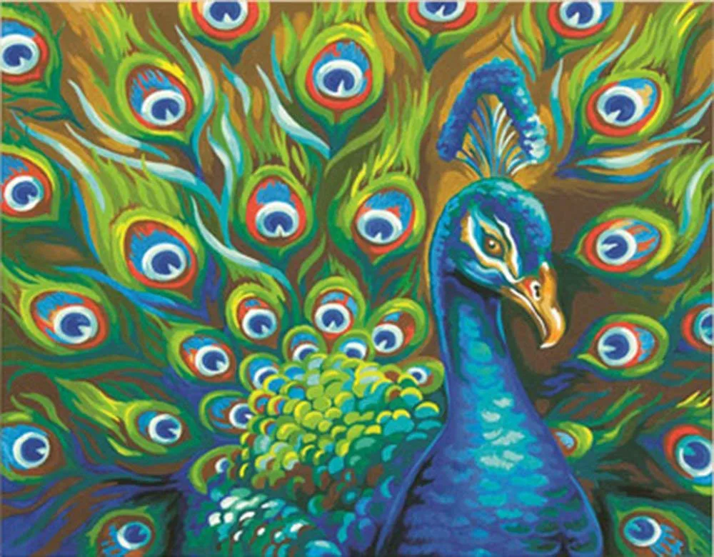 

5D DIY Full Square Crystal Diamond Painting Animal Proud Peacock Cross Stitch Kits Diamond Mosaic Art Embroidery Decoration Home