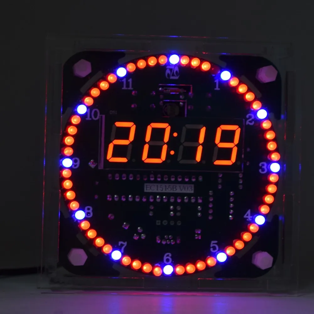 Kaufen Neue Version LED Uhr Diy Kit Elektronische kit DS1302 Rotation 51 SCM Lernen Bord + Acryl fall gut aussehende