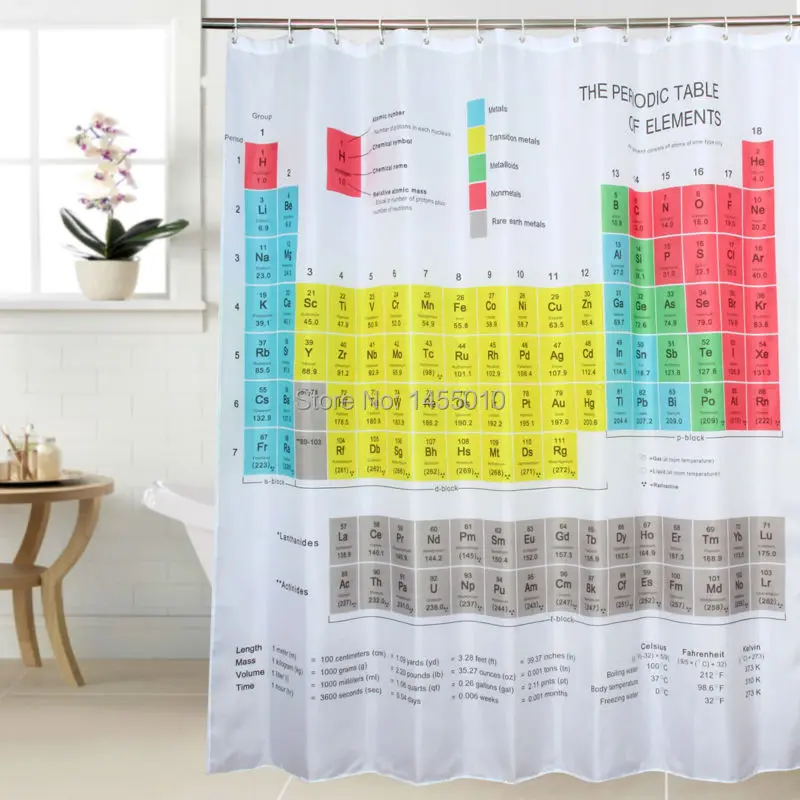 Billige Happy Tree Stoff Polyester Periodensystem Dusche Vorhang Die Big Bang Bad Vorhang Wasserdicht Bad Bildschirme größe 180x180cm