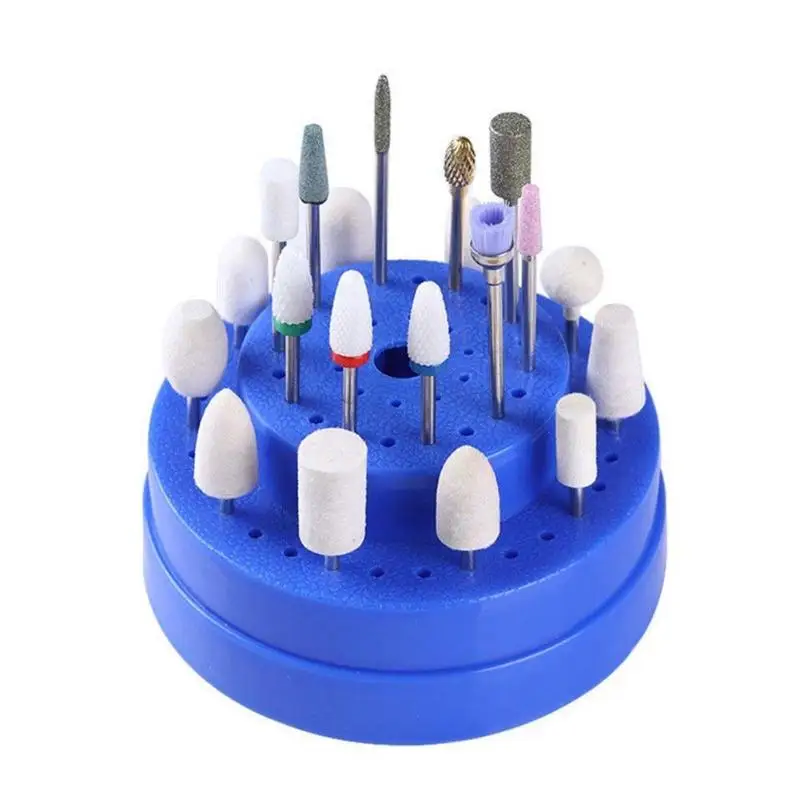Buy 60 Holes Nail Drill Bit Holder Nail Drill Stand Displayer Organizer
