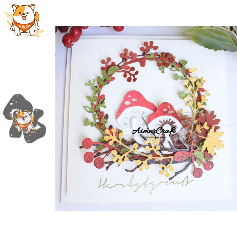 

2PCS Mushroom Fungus Metal Cutting Dies Scrapbooking Stencil For DIY Paper Card Decorative Embossing Die Cut Craft Dies New 2019