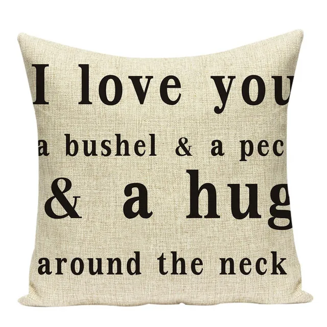 Words Quotes Pillow Case Flower Cushion Covers custom linen Letter