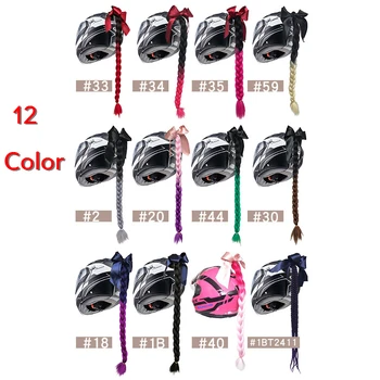 

12 Color Punk Style Motorcycle Gradient Ramp Helmet Braids Twist Braid Horn Motorbike Full Face Off Road Motorbike Helmet Braid