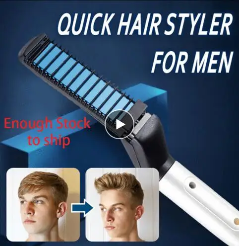 

DF715 Multifunctional Hair Comb Curling Hair Curler Show Cap Quick Hair Styler for Men Electric Heating Hairbrush irrigation