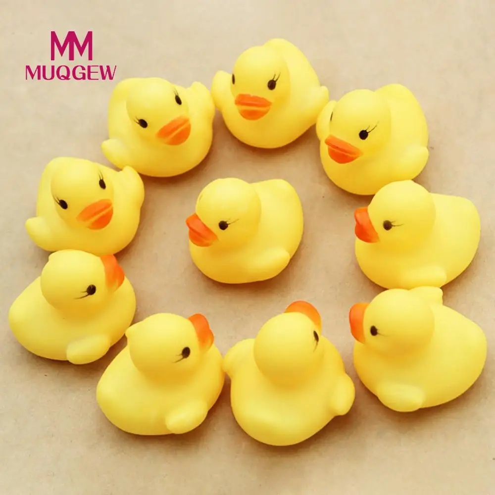 MUQGEW Brand 20pcs lot Float Water Swimming Child s Play Mouth Mini Small Yellow Rubber Duck