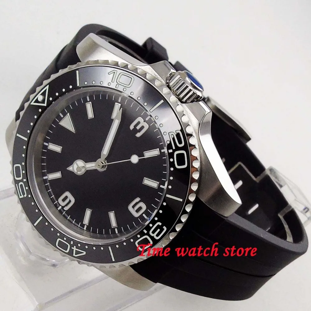 Мужские автоматические часы 40 мм Bliger 21 jewels Miyota 8215 черный циферблат