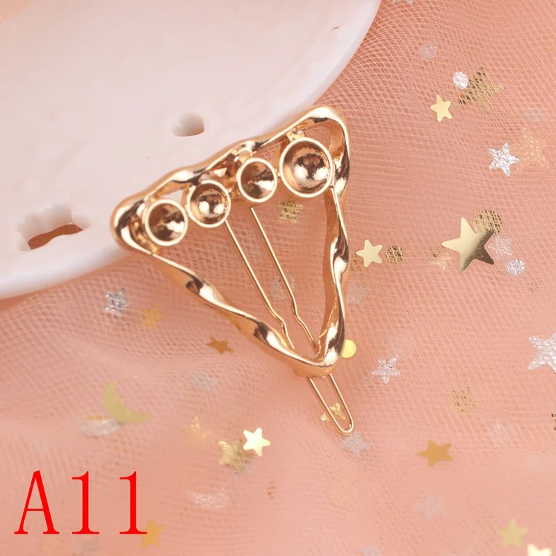 new fashion black gold plated barrettes perles cheveux pour femme barrettes girls hair clips for woman hair clip 1pcs - Цвет: A11