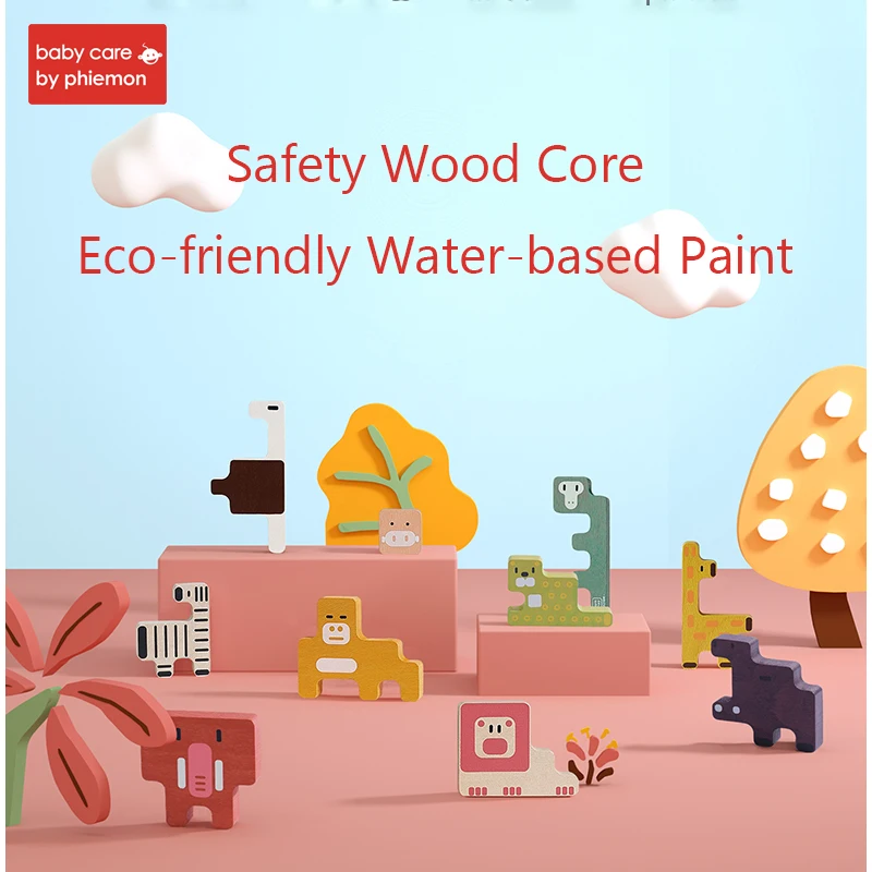 

Baby Wooden Puzzle Jigsaw Building Blocks Toy Forest Pattern Children's Early Educational Cube Jigsaw Puzzles Intelligence Gifts