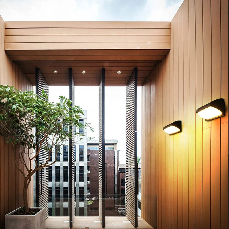 Sensor de Movimento ao ar Lâmpada de Parede à Prova Lâmpada do Corredor Radar Livre Água Jardim Corredor Varanda Lâmpada Terraço Luz Ac110v 220 v d' Led 8 Luminárias de parede externas