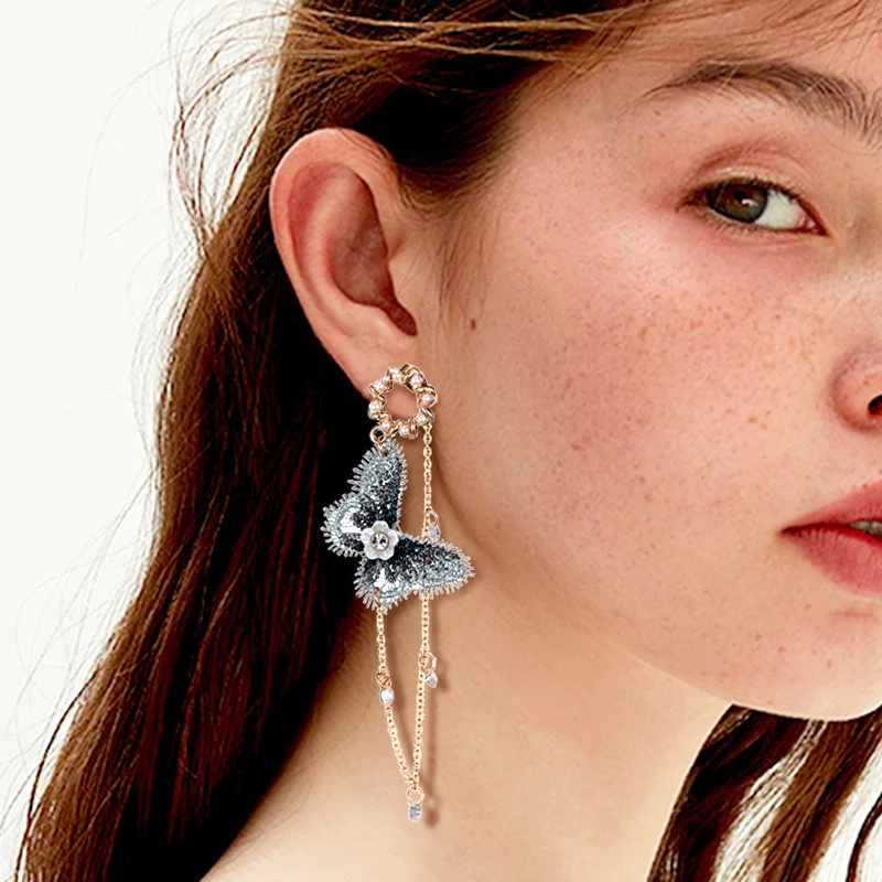 

Butterfly Long Pendant Trendy Women Dangle Temperament Earrings Super Fairy Jewelry For Female Long Earrings Accessorie
