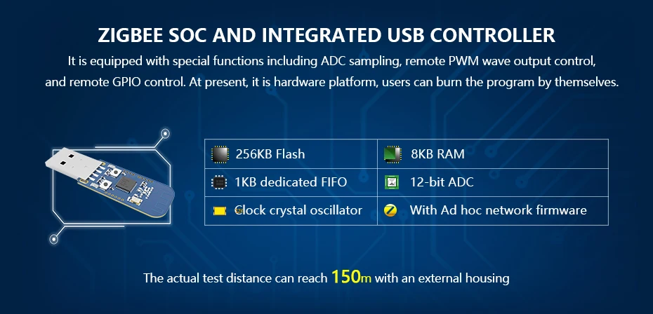 Zigbee CC2531 CC2530 2,4 ГГц USB E18-2G4U04B zigbee usb RF передатчик и приемник PCB антенна 8051MCU ISM Band светодиодный индикатор