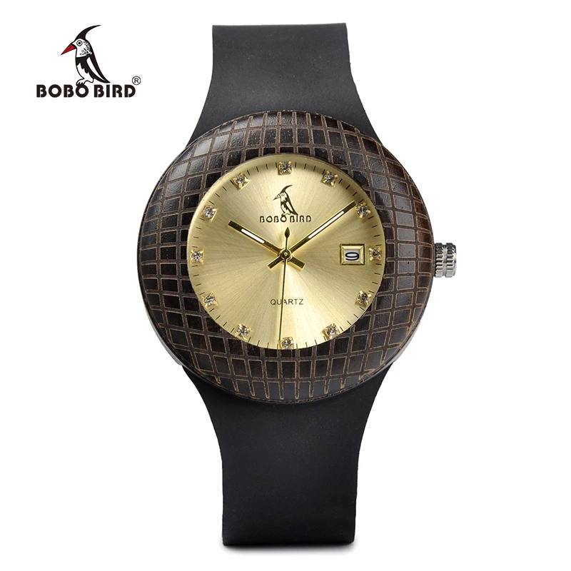 BOBO BIRD Luxury Men Watch Wood Nest Case Design Leather Band for Father's Day Gift Customized