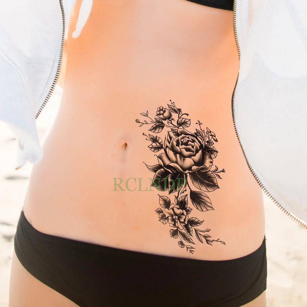 Водостойкая временная татуировка наклейка цветок розы персональная поддельная Татуировка Сексуальная флэш-тату Рука ноги Тато для девушек женщин мужчин