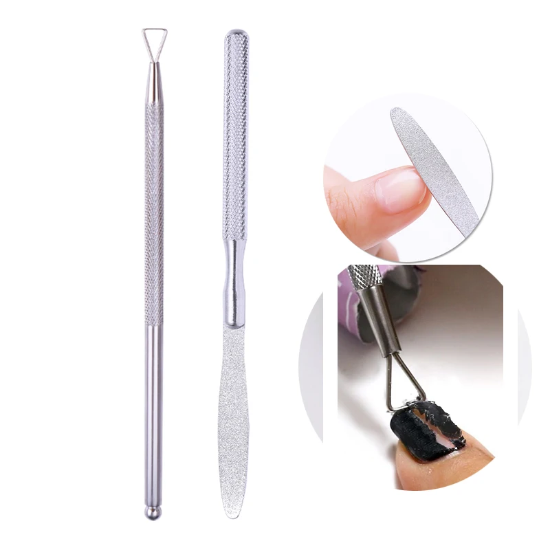 Cuticle Pusher UV Gel Polish Remover Nail File Buffer Stick Rod Dead