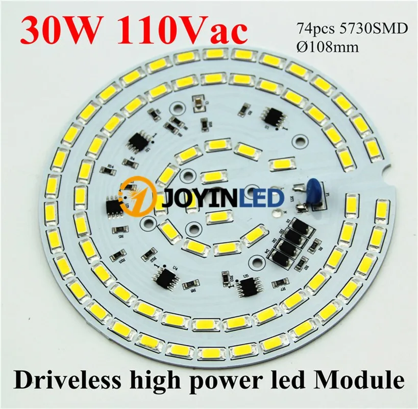 DHL 30 шт. 110Vac/230 В лайнер led PCB чипы светодиодный модуль AC led 30 Вт в сборе для встраиваемые потолочные локальные светильники