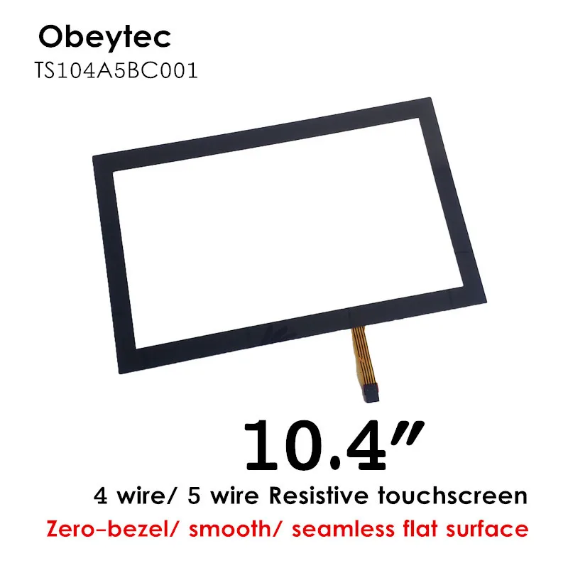 

Obeytec 10.4" Resistive Touch Screen Overlay, with black rim,capacitive type,with EETI controller, 5V power supply, TS104A5BC001