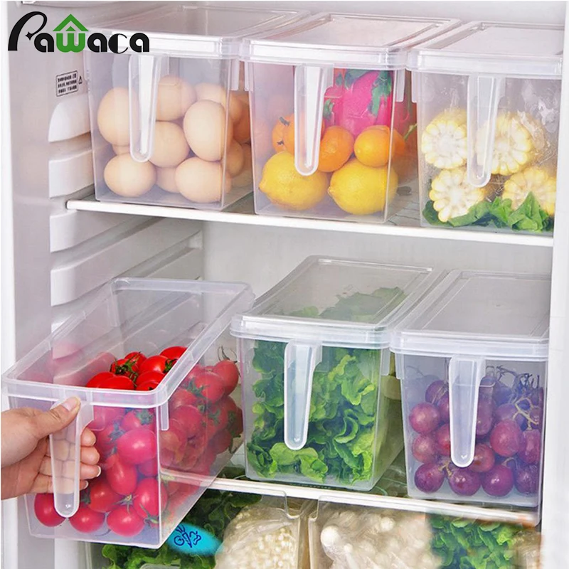 

Plastic Storage Bins Refrigerator Food Storage Containers Sealed Food Storage Containers with Lid and Handles Kitchen Tools