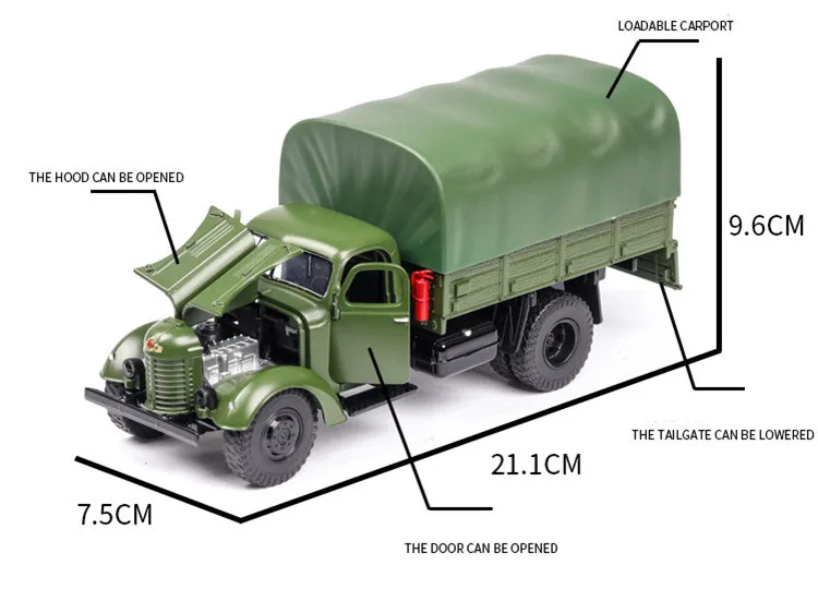 Классический 1:32 CA10 военная модель сплава грузовика, моделирование литой звук и легкий транспорт модель, коллекция и подарки