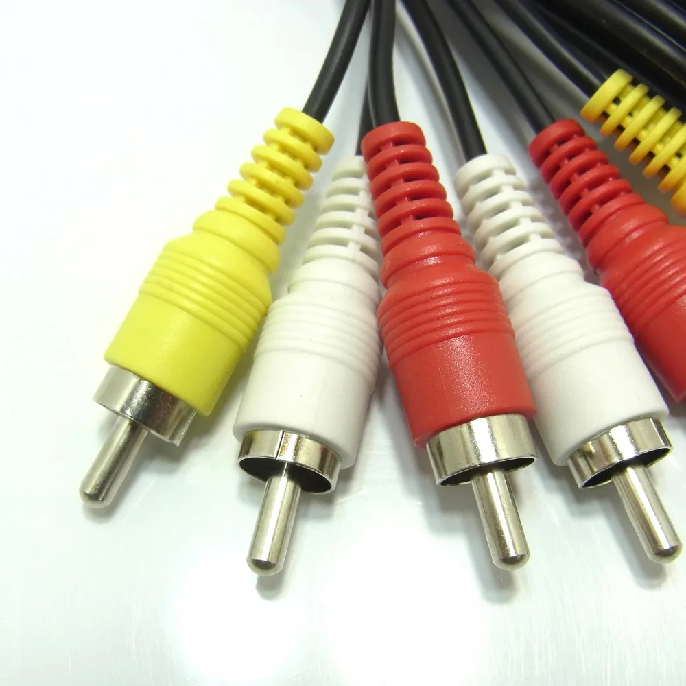 AV код красный белый желтый pin RCA Штекер кабель 1 0 m черный (один)|cable red yellow white|cable