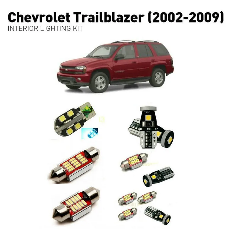 Светодиодные внутренние фары для Chevrolet trailblazer 2002 2009 10 шт. светодиодные